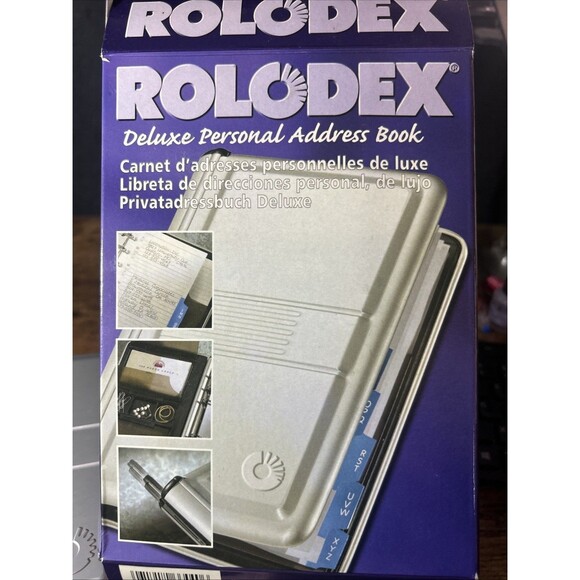 Rolodex Office Covered Business Card File Holder Sleeves Pen Newell Office 2000 - Picture 2 of 13